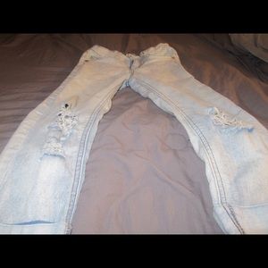 Cropped ripped jeans